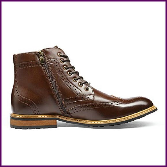 Men\'s Dress Ankle Boots Wingtip Brogue Lace-Up Zipper Oxford Derby main image 4